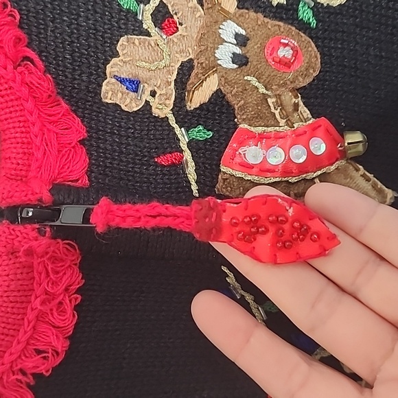 Tiara international 2003 reindeer holiday sweater cardigan - Picture 4 of 6